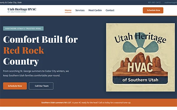 Utah Heritage HVAC website