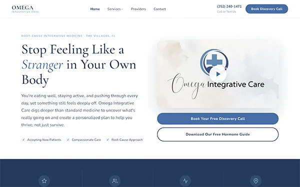 Omega Health Integrative Care website