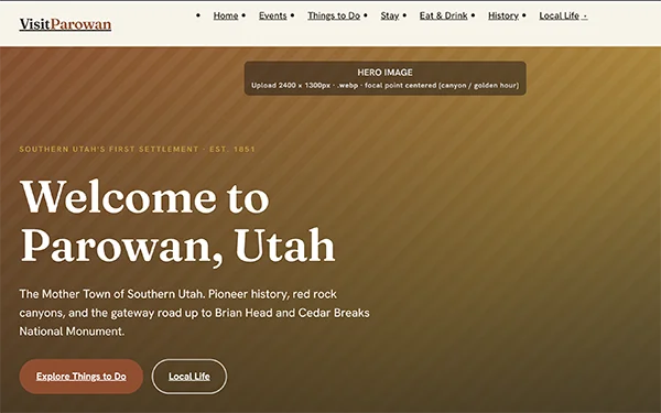 Visit Parowan website